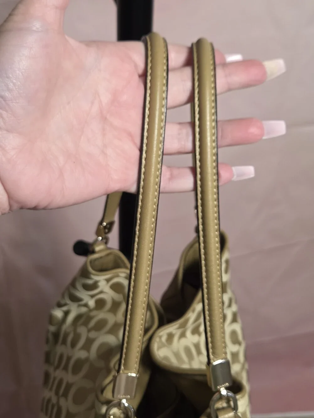 Coach Madison Op Art Sateen Gold Shoulder Bag W/ 2 Hangtags